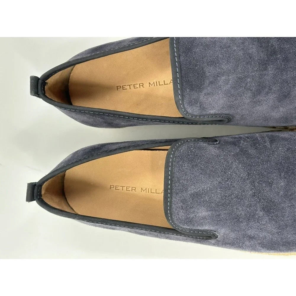 Peter Millar Navy Suede Slip-On Boat Shoes